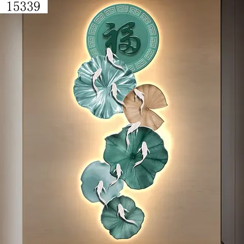 锦鲤 单幅 装饰画 现代简约 客厅背景墙挂画 精雕画