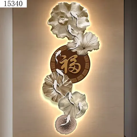 锦鲤 单幅 装饰画 现代简约 客厅背景墙挂画 精雕画