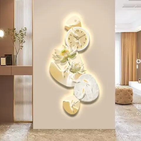 锦鲤 单幅 装饰画 现代简约 玄关背景墙挂画 LED带灯画