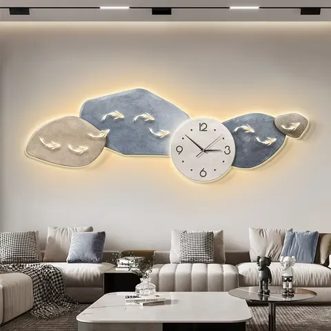 锦鲤 单幅 装饰画 现代简约 客厅背景墙挂画 精雕画