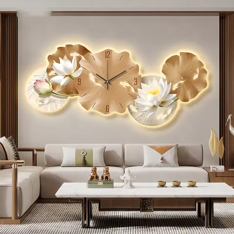锦鲤 单幅 装饰画 现代简约 客厅背景墙挂画 LED带灯画