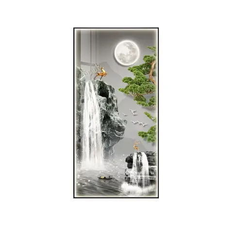 锦鲤 单幅 装饰画 现代简约 客厅背景墙挂画 LED带灯画