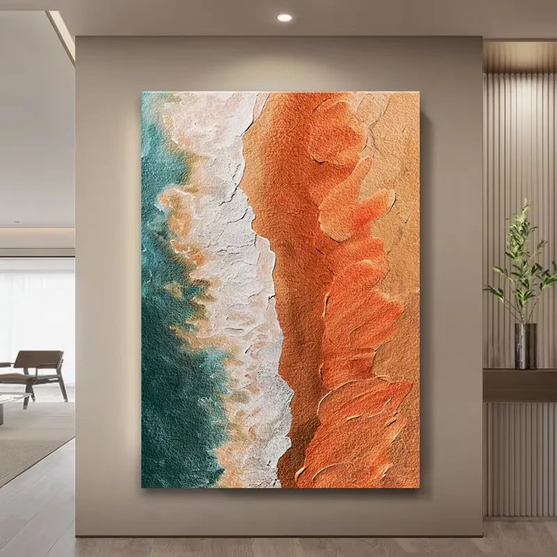 山水 单幅 装饰画 北欧风 玄关背景墙挂画 砂岩浮雕