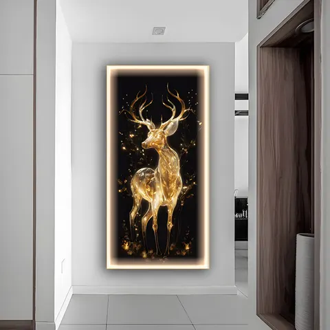 抽象 单幅 装饰画 北欧风 玄关背景墙挂画 LED带灯画