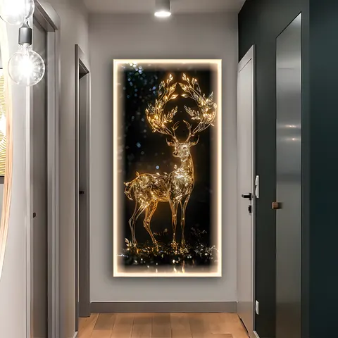 抽象 单幅 装饰画 北欧风 玄关背景墙挂画 LED带灯画