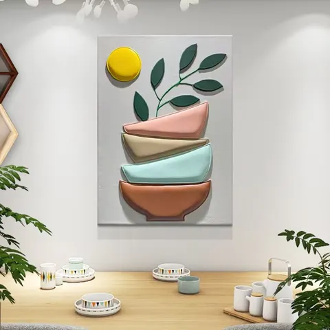 抽象 单幅 装饰画 北欧风 餐厅背景墙挂画 精雕画