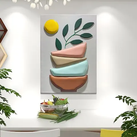 抽象 单幅 装饰画 北欧风 餐厅背景墙挂画 精雕画