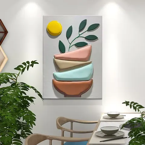 抽象 单幅 装饰画 北欧风 餐厅背景墙挂画 精雕画