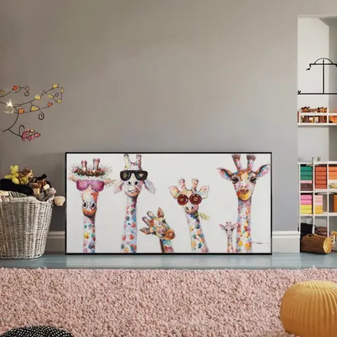 抽象 单幅 装饰画 北欧风 儿童房背景墙挂画 手绘油画