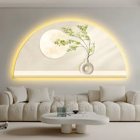 抽象 单幅 装饰画 北欧风 客厅背景墙挂画 LED带灯画