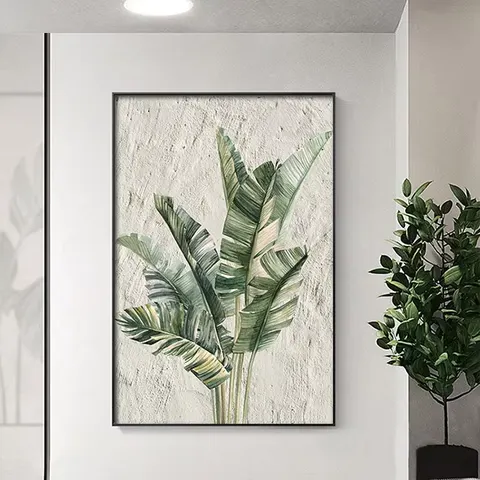 植物 单幅 装饰画 北欧风 玄关背景墙挂画 晶瓷画