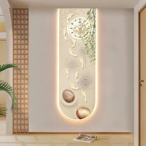 锦鲤 单幅 装饰画 北欧风 玄关背景墙挂画 LED带灯画