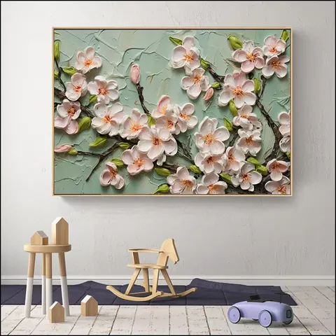 繁花 单幅 装饰画 轻奢风 客厅背景墙挂画