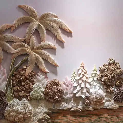 海浪 单幅 装饰画 现代简约 客厅背景墙挂画 砂岩浮雕