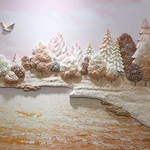 海浪 单幅 装饰画 现代简约 客厅背景墙挂画 砂岩浮雕