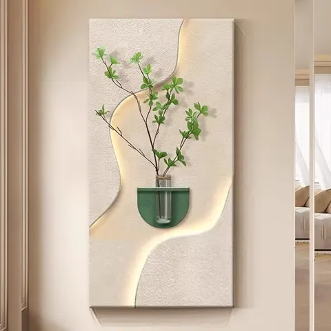 抽象 单幅 装饰画 现代简约 书房背景墙挂画 LED带灯画