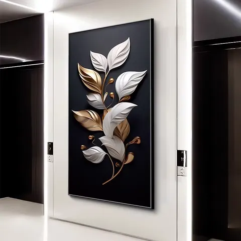 抽象 单幅 装饰画 现代简约 玄关背景墙挂画 LED带灯画