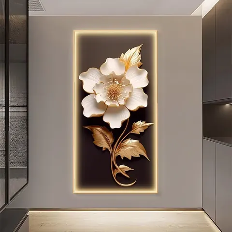 抽象 单幅 装饰画 现代简约 玄关背景墙挂画 LED带灯画