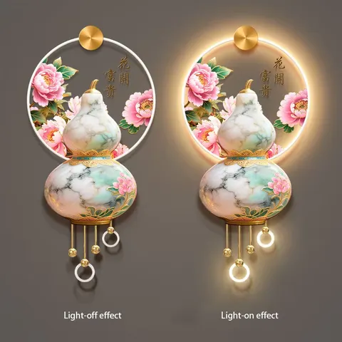 繁花 单幅 装饰画 现代简约 客厅背景墙挂画 LED带灯画