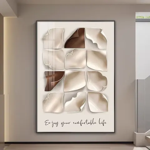 抽象 单幅 装饰画 现代简约 玄关背景墙挂画 晶瓷画