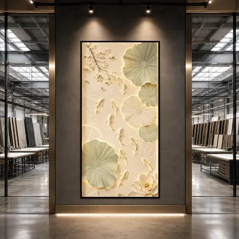 银杏 单幅 装饰画 现代简约 玄关背景墙挂画 晶瓷画