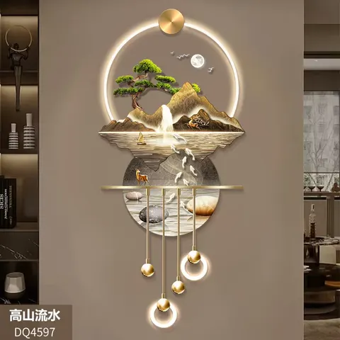 抽象 单幅 装饰画 现代简约 玄关背景墙挂画 LED带灯画