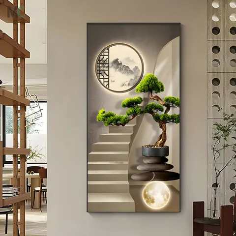植物 单幅 装饰画 轻奢风 玄关背景墙挂画 晶瓷画