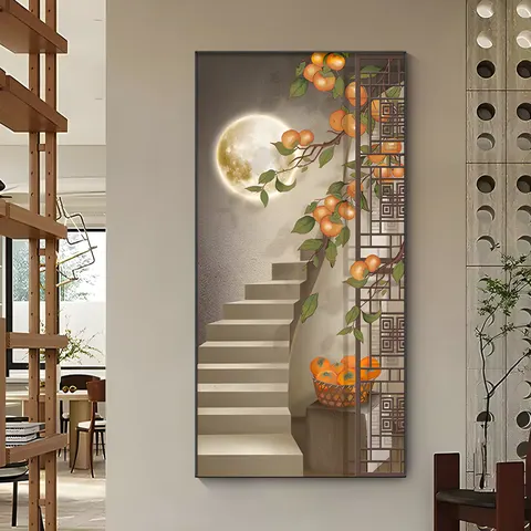 植物 单幅 装饰画 轻奢风 玄关背景墙挂画 晶瓷画