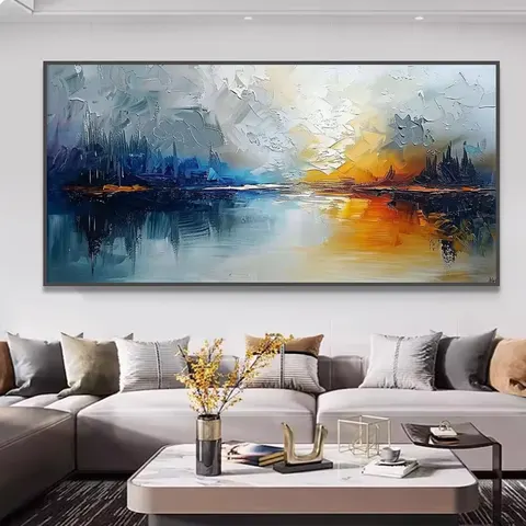 抽象 单幅 装饰画 现代简约 客厅背景墙挂画 手绘油画