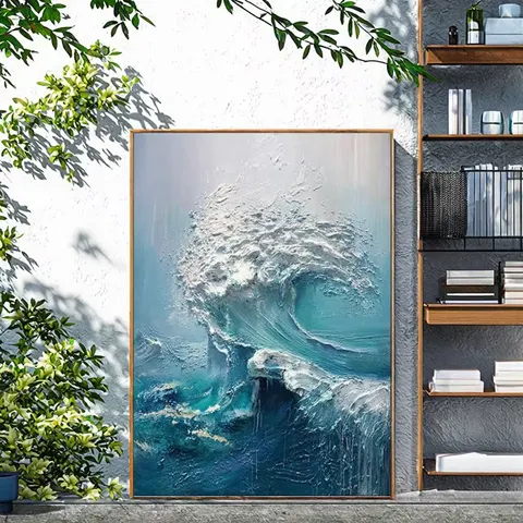 山水 单幅 装饰画 现代简约 客厅背景墙挂画 手绘油画
