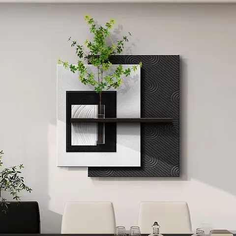 植物 单幅 装饰画 现代简约 餐厅背景墙挂画 LED带灯画