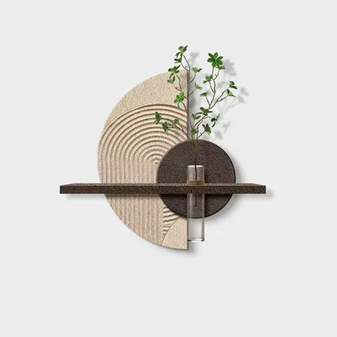 植物 单幅 装饰画 现代简约 餐厅背景墙挂画 砂岩浮雕