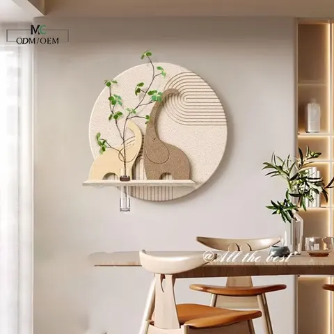 植物 单幅 装饰画 现代简约 餐厅背景墙挂画 砂岩浮雕