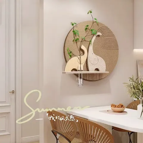 植物 单幅 装饰画 现代简约 餐厅背景墙挂画 砂岩浮雕