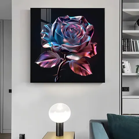 繁花 单幅 装饰画 现代简约 餐厅背景墙挂画 晶瓷画