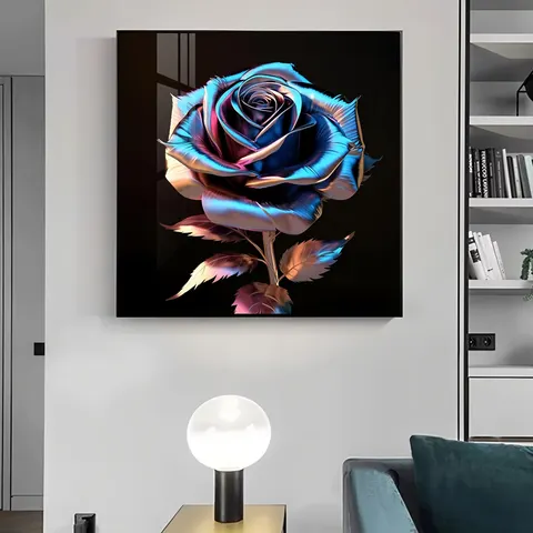 繁花 单幅 装饰画 现代简约 餐厅背景墙挂画 晶瓷画