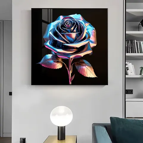 繁花 单幅 装饰画 现代简约 餐厅背景墙挂画 晶瓷画