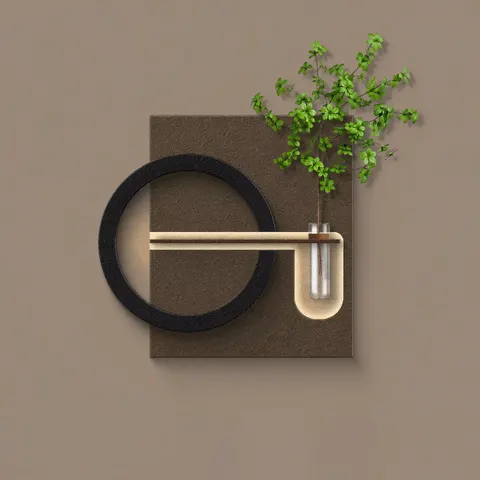 植物 单幅 装饰画 复古怀旧 餐厅背景墙挂画 LED带灯画