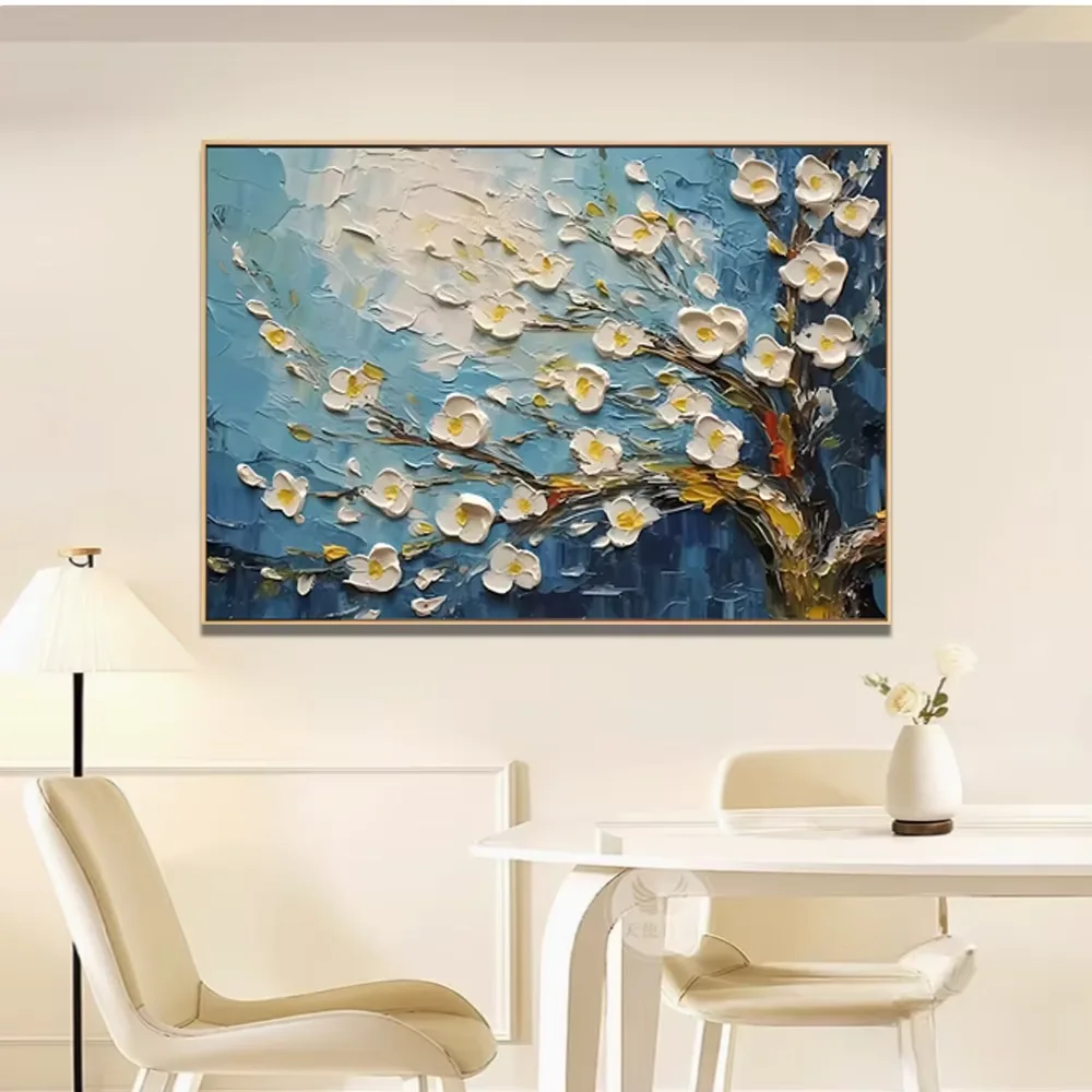 繁花 单幅 装饰画 复古怀旧 客厅背景墙挂画 手绘油画