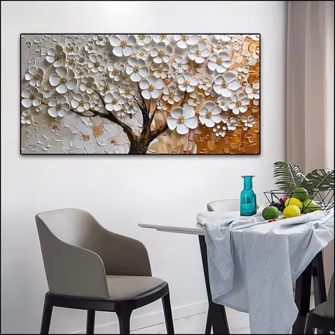 繁花 单幅 装饰画 复古怀旧 客厅背景墙挂画 手绘油画