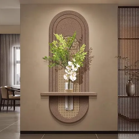 植物 单幅 装饰画 新中式 玄关背景墙挂画 砂岩浮雕