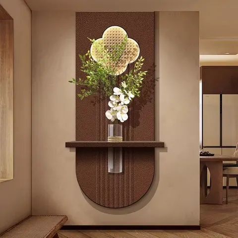 植物 单幅 装饰画 新中式 玄关背景墙挂画 砂岩浮雕