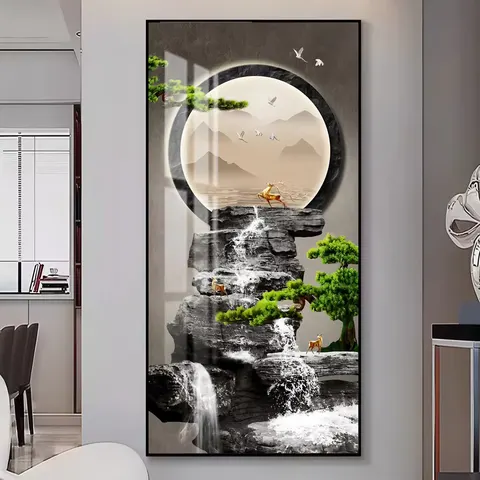 抽象 单幅 装饰画 现代简约 客厅背景墙挂画 LED带灯画