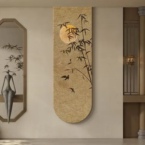 日月星辰 单幅 装饰画 复古怀旧 客厅背景墙挂画 LED带灯画