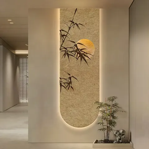 日月星辰 单幅 装饰画 复古怀旧 客厅背景墙挂画 LED带灯画