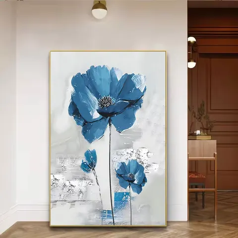 羽毛 单幅 装饰画 北欧风 客厅背景墙挂画 手绘油画