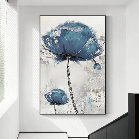 羽毛 单幅 装饰画 北欧风 客厅背景墙挂画 手绘油画