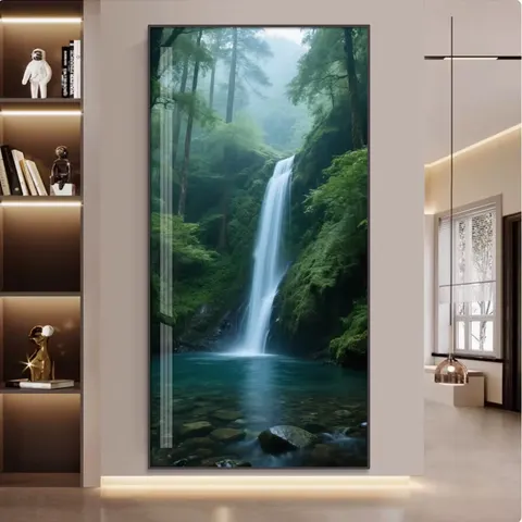 城市 单幅 装饰画 现代简约 玄关背景墙挂画 晶瓷画