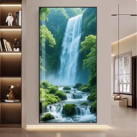 城市 单幅 装饰画 现代简约 玄关背景墙挂画 晶瓷画