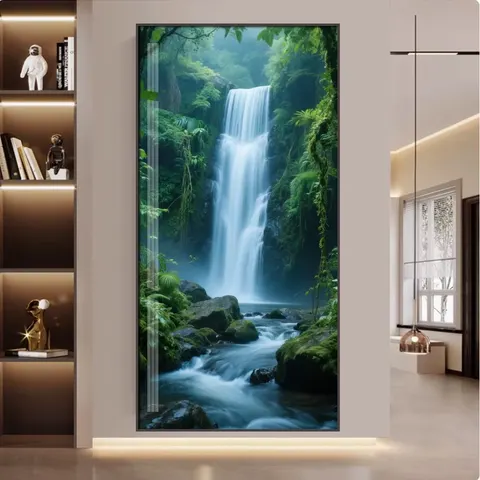城市 单幅 装饰画 现代简约 玄关背景墙挂画 晶瓷画
